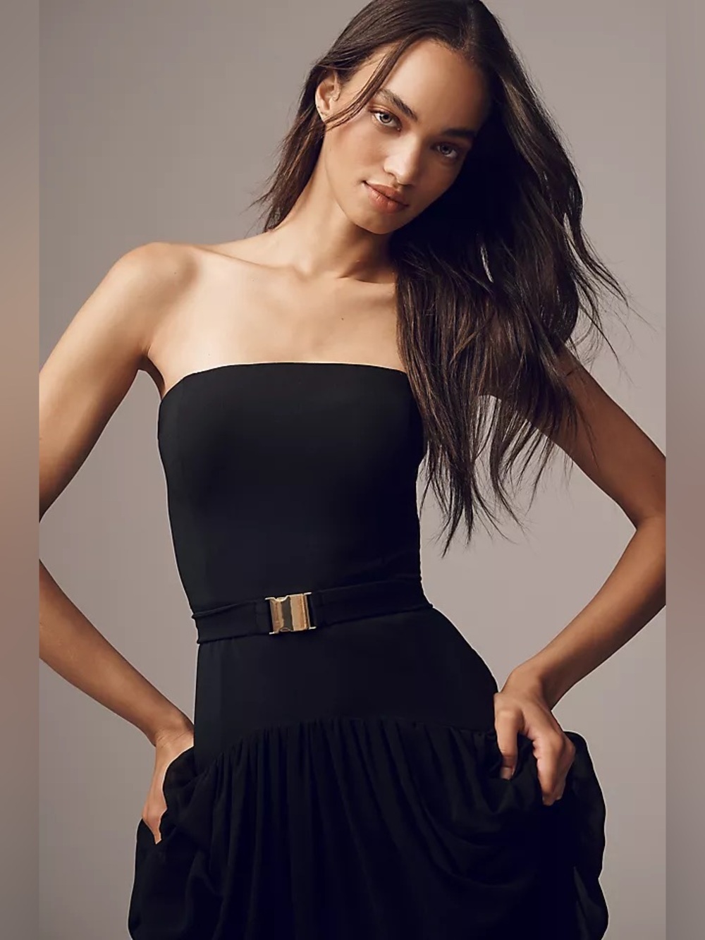 Hutch black Carmel Strapless Belted Drop-Waist Maxi Dress - Picture 3 of 8
